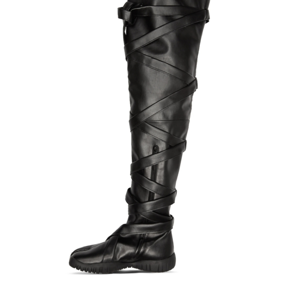 NIB Maison Margiela Black Tabi Low Thigh-High Boots SZ 40 10 Retails @$1700